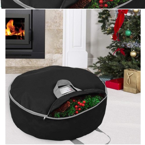 Zippered wreath storage bag - storage,