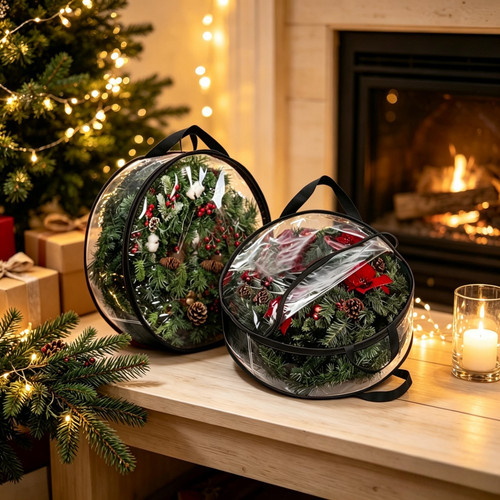 Pvc wreath storage bag - pvc,
