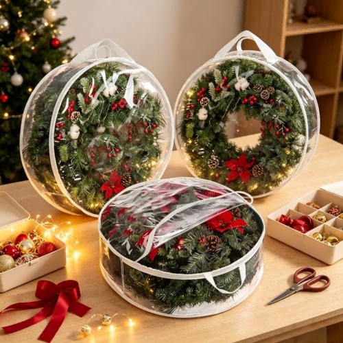 Wreath storage bag pvc - storage,