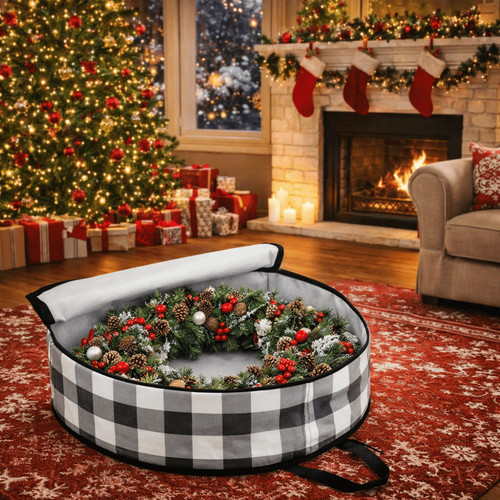 Christmas wreath bag zipped - christmas,