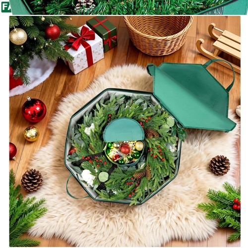 Chic green wreath storage bag - green,